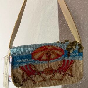 Viral Summer Beach Chairs Umbrella Beaded Shoulder Bag Made In India